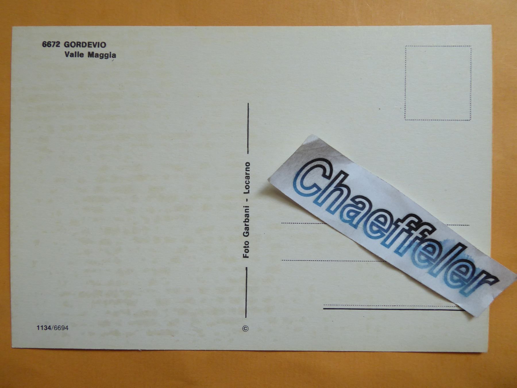 Cartoline postali: 6672 Gordevio, Valle Maggia – Nuovo (secondo la descrizione) da Zürich venduto da Chaeffeler 1