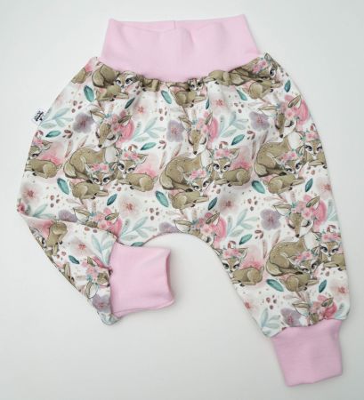Sweat-Pumphose mit Rehfamilie und Blumen Gr.62/68 NEU