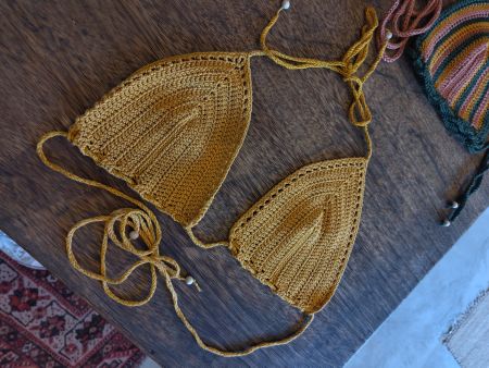 Bikini top gehäckelt S baumwolle