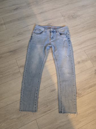 Damen Jeans Blue Monkey W27 hellblau Used Look guter Zustand