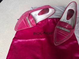 Moccasins roses - strass - cuir - grandeur 38 sac protection