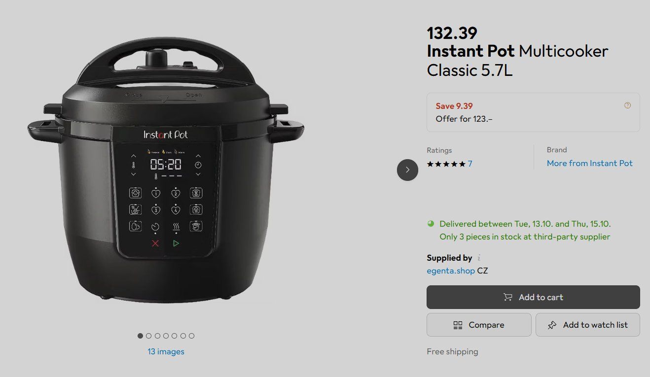 Küchengeräte: Instant Pot Multicooker Classic 5.7L – Gebraucht aus Lausanne von guestudio