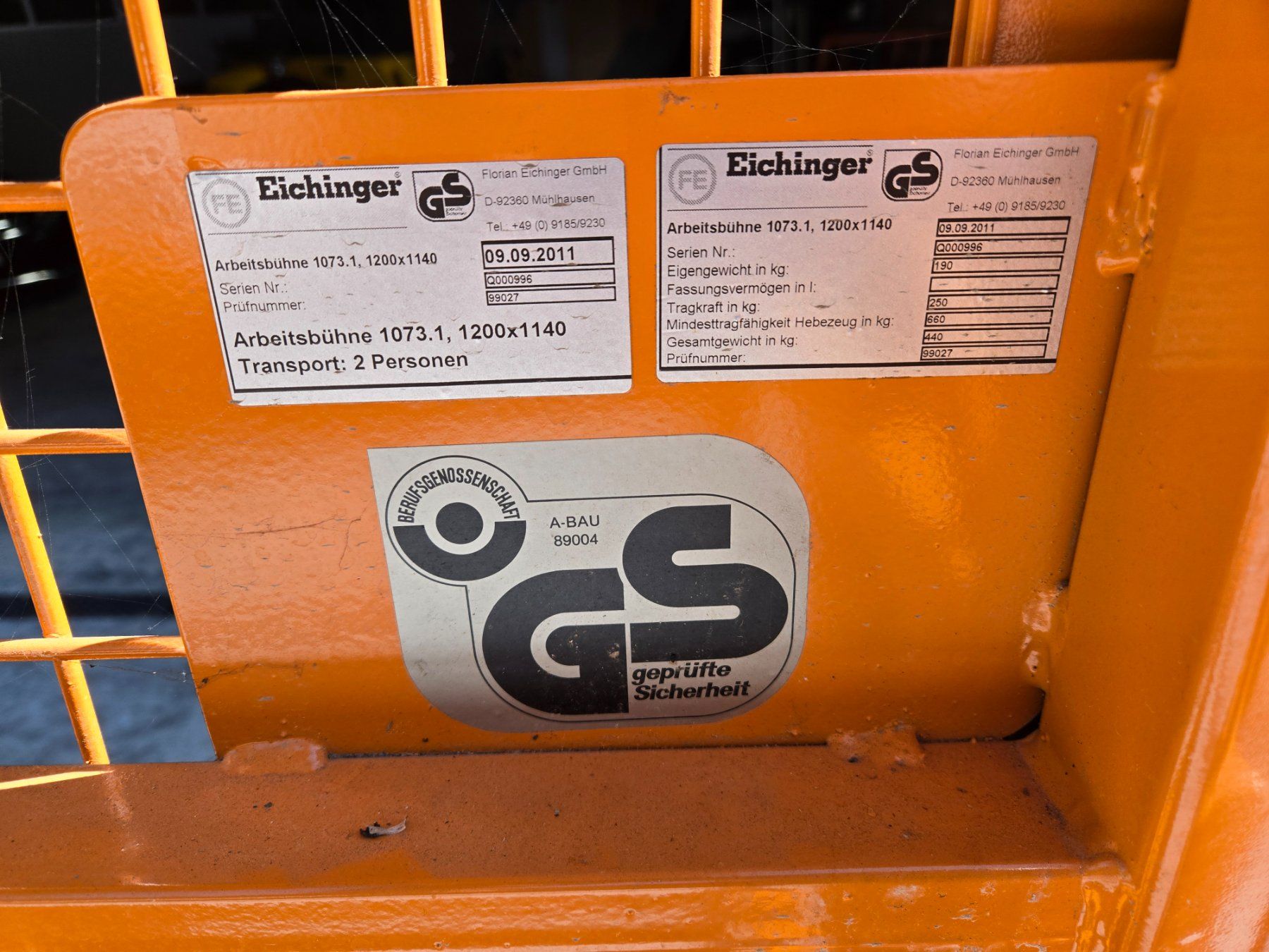 Gabelstapler & Hubwagen: Arbeitskorb für Stapler und Kran – Gebraucht aus Guntershausen Berg von Trojan69 6