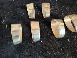 6 Serviettenringe Set Metall versilbert gebraucht