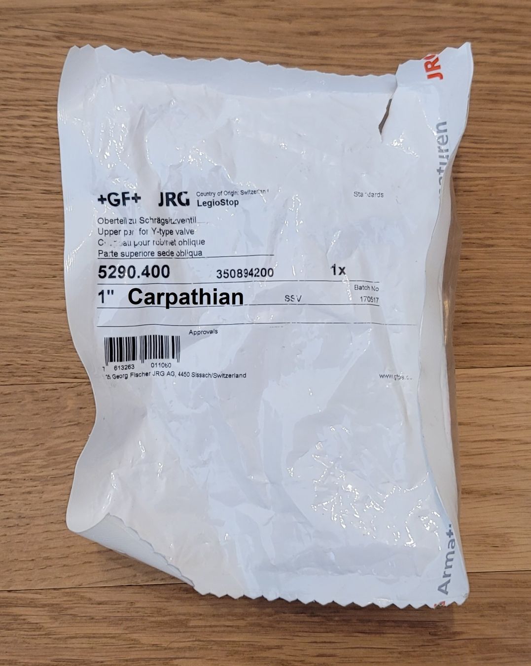 Rubinetteria: Oberteil Schrägsitzventil 1" JRG **TOP ANGEBOT** – Nuovo e nell'imballaggio originale da Unterlunkhofen venduto da Carpathian 1