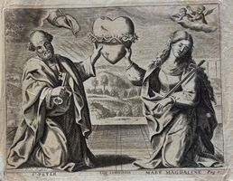 Orig. Kupferstich um 1680  - St. Peter, Maria Magdalena