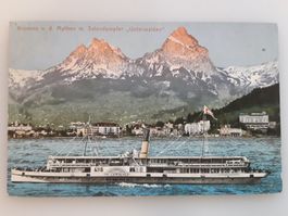 Brunnen u. d. Mythen m. Salondampfer "Unterwalden" 1912