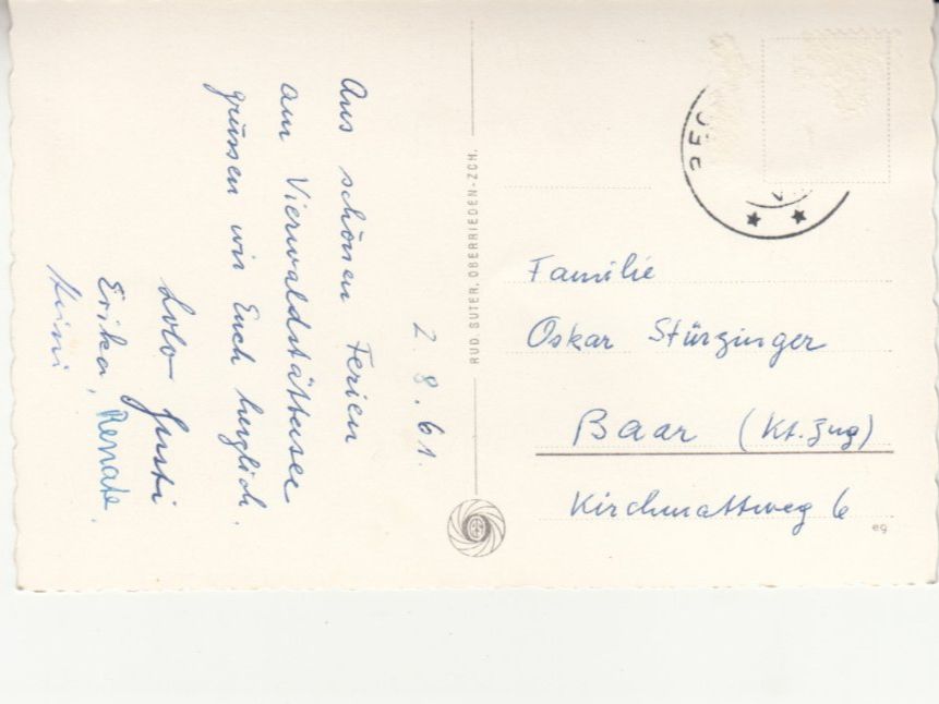 Cartoline postali: Beckenried 1961 – Usato da Bürglen TG venduto da StampGraf 1