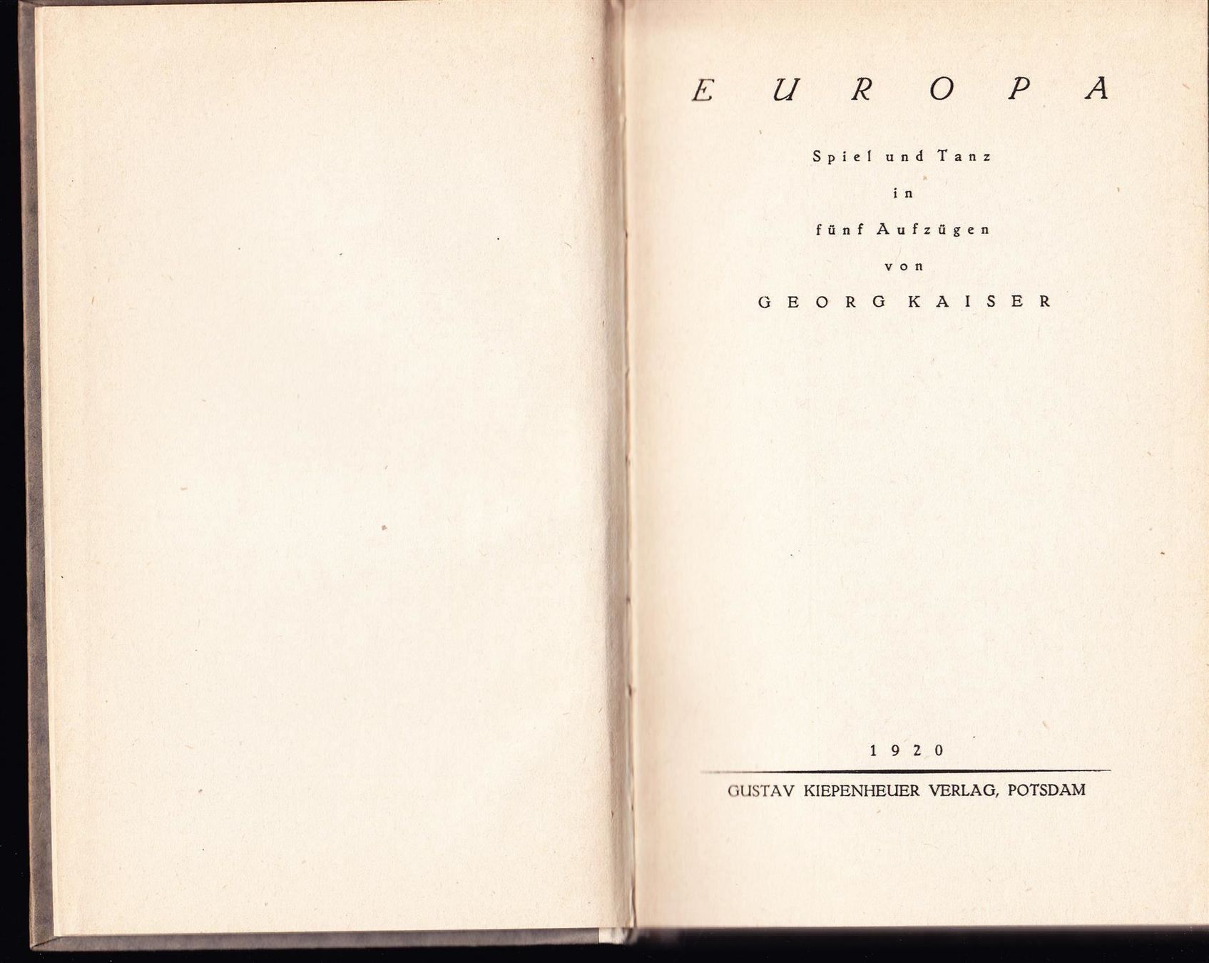 Libri: Georg Kaiser - Europa – Usato da Nunningen venduto da mercury-for-books 2