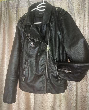 Emilio Carducci Giacca di similpelle Coccodrillo stile biker