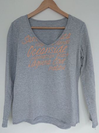 Damen Pullover Yoga TCM Tchibo Gr. 36/38 S Grau Used Look