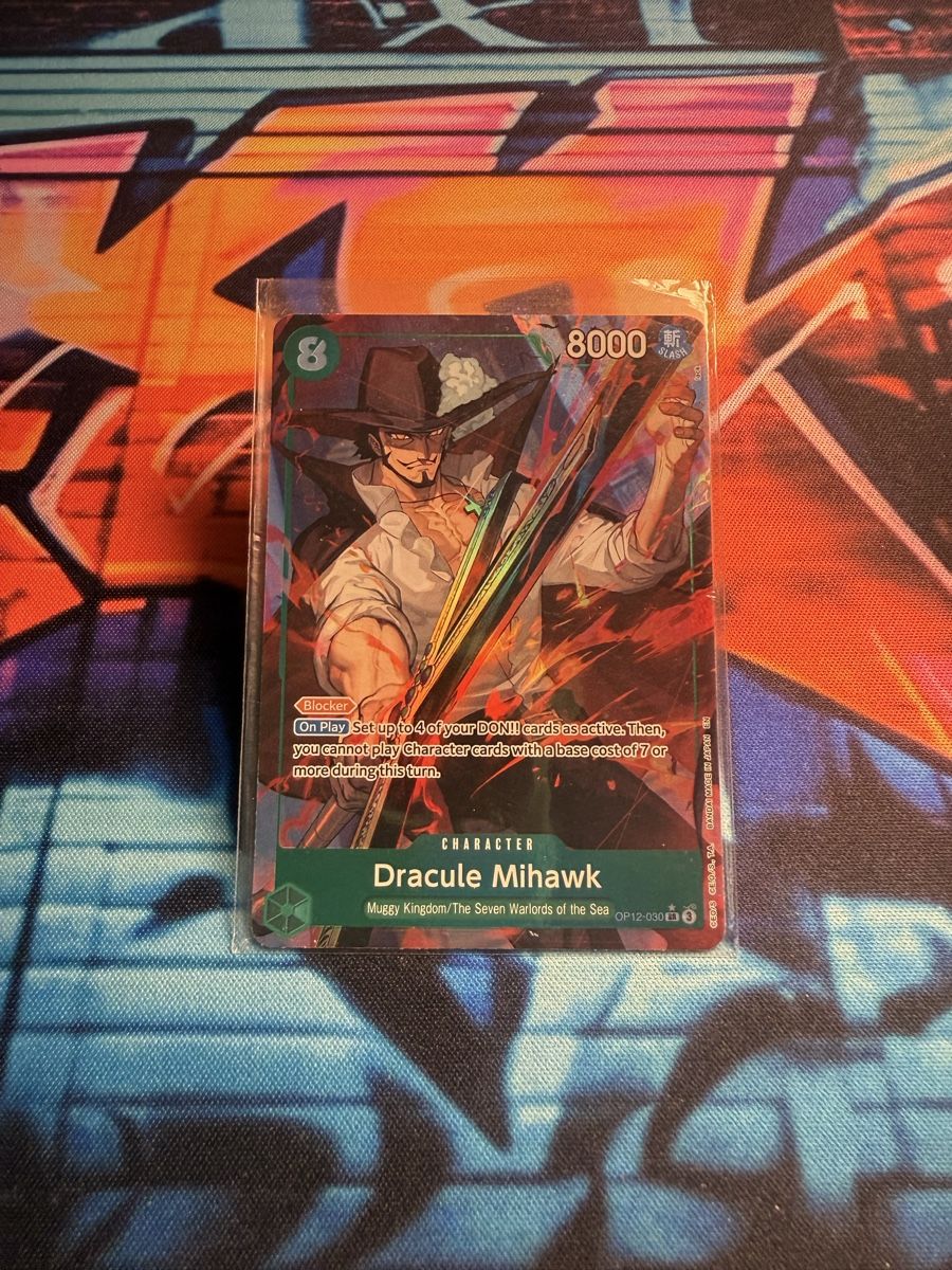 Bandai Sammelbilder & Trading cards: Dracule Mihawk AA OP12-030 SR – Neu (gemäss Beschreibung) aus Kloten von Sonic_3PO