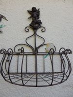 Metall runder Korb Wand Hängekorb Pflanztopf + Engel Garten