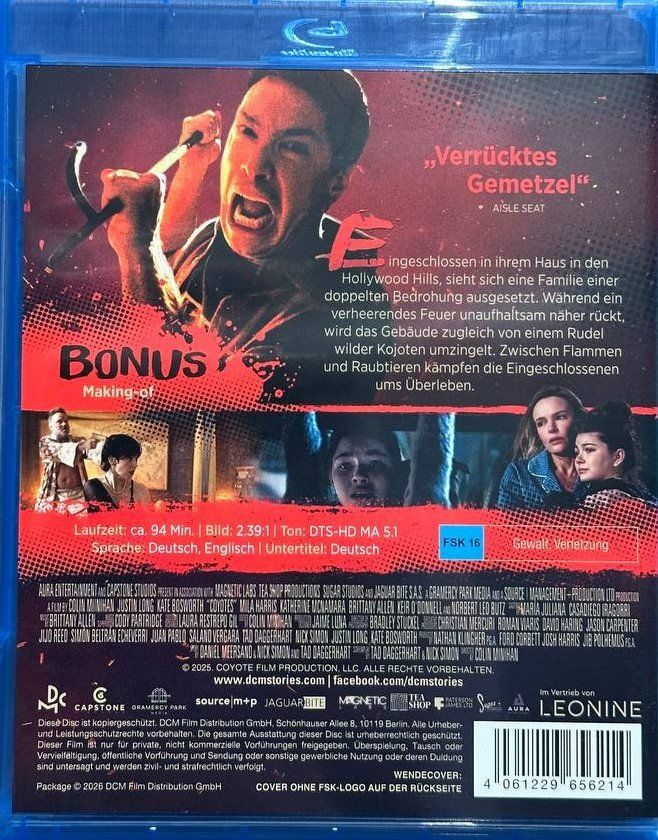 Tutti i DVDs: Coyotes - Blu-ray - Horror-Thriller - Top Zustand – Usato da Beringen venduto da Mantafisch1 1