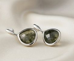 Silber 925 Ohrringe mit Bergkristall (Rhodiniert) - NEU