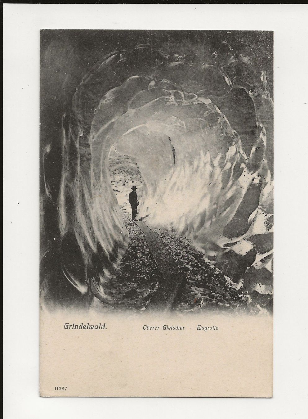 Cartoline postali: AK 1908 Grindelwald Oberer Gletscher Eisgrotte ⛄ – Usato da Greifensee venduto da 315WDO