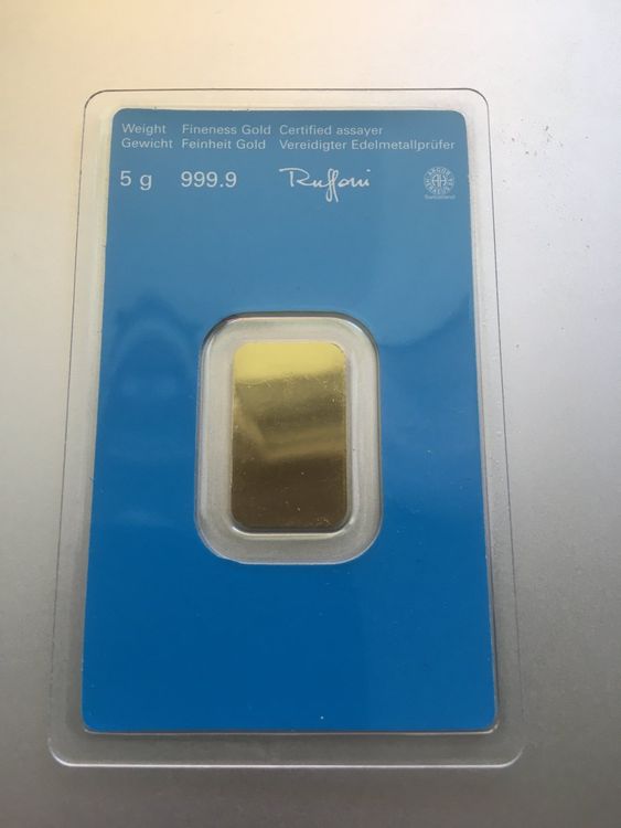 Metalli preziosi: Goldbarren 5 Gramm - Fine Gold 999.9  Kantonalbank – Nuovo e nell'imballaggio originale da Zug venduto da RST70JE 1