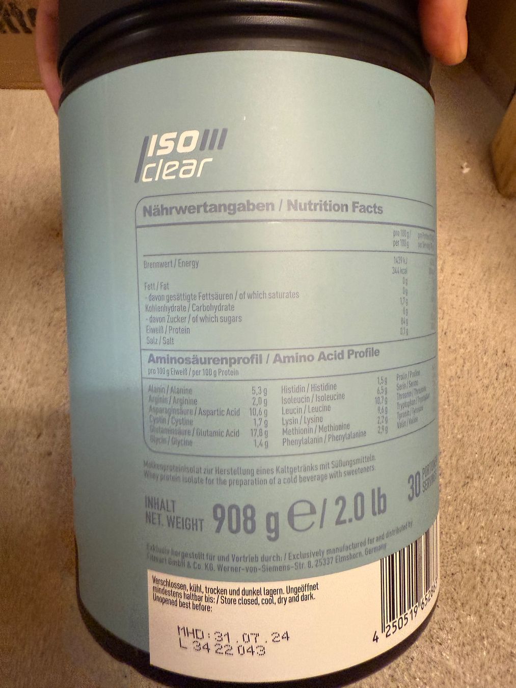 Esn Aliments & Spécialités: ESN Isoclear Whey Isolate Peach Iced Tea 908g Dose – Neuf avec emballage d'origine à Ermenswil par jessica288 1