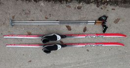 Langaufski Set 183cm Langlauf Schuh 41, Ski Stöcke 135cm
