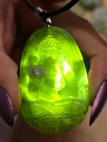 Grüne Jade Buddha Anhänger mit Kette A
