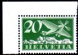 ABART MIT ATTEST FLUGPOSTMARKE 20 RP SBK 4z1.10 KAT. 600.-