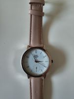 Damenuhr ES roségold weisses Zifferblatt Lederarmband