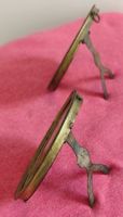2 antike runde Stand - Bilderrahmen aus Messing und Glas