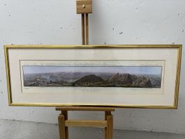 Pilatus Panorama Lithographie gerahmt Rarität!