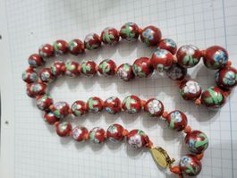 Chinesische Halskette, rot ,aus 90er
