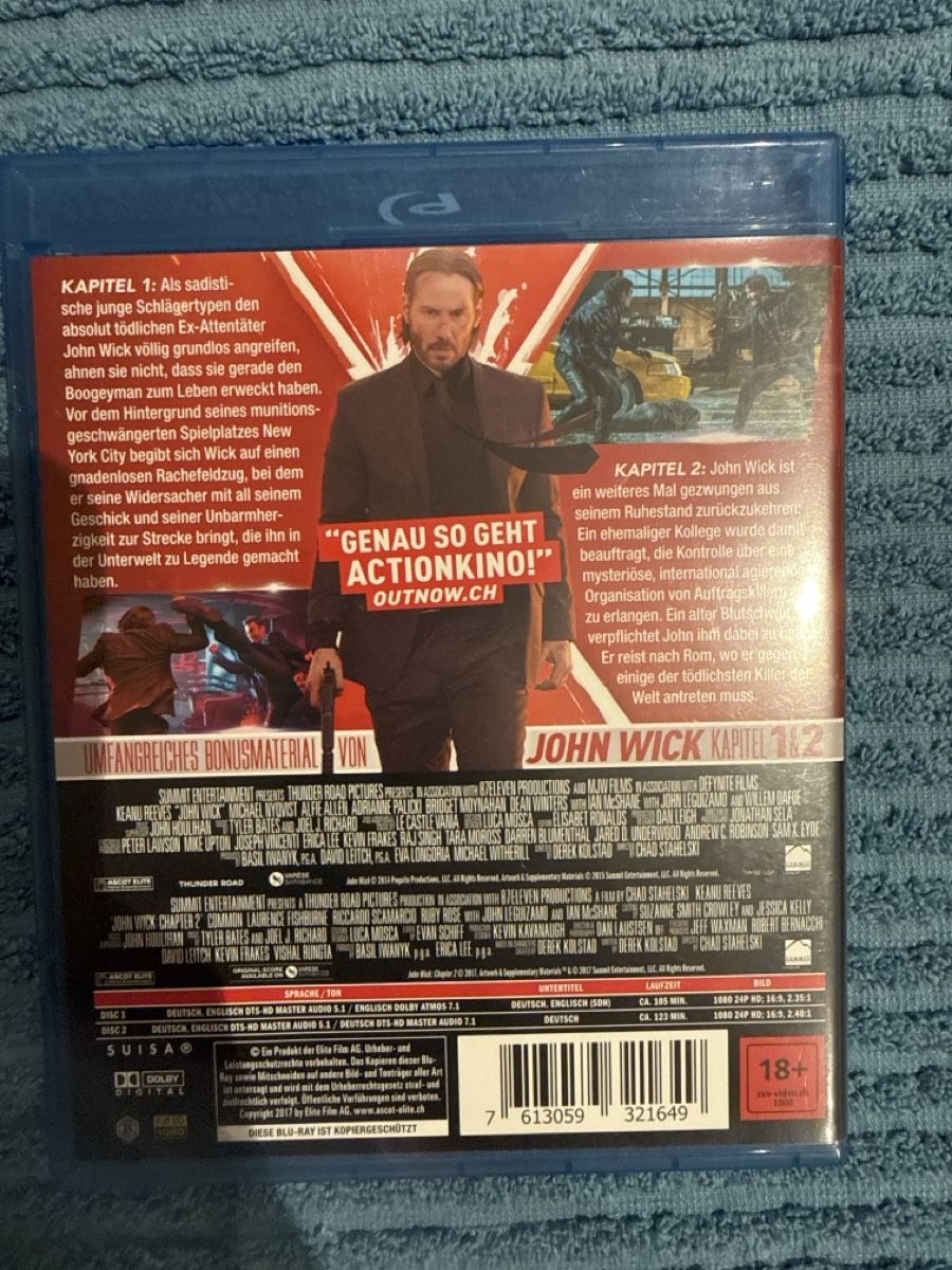Tutti i DVDs: John Wick Kapitel 1 und 2 Blu-ray Doppelpack – Usato da Buchs SG venduto da Tolm 1