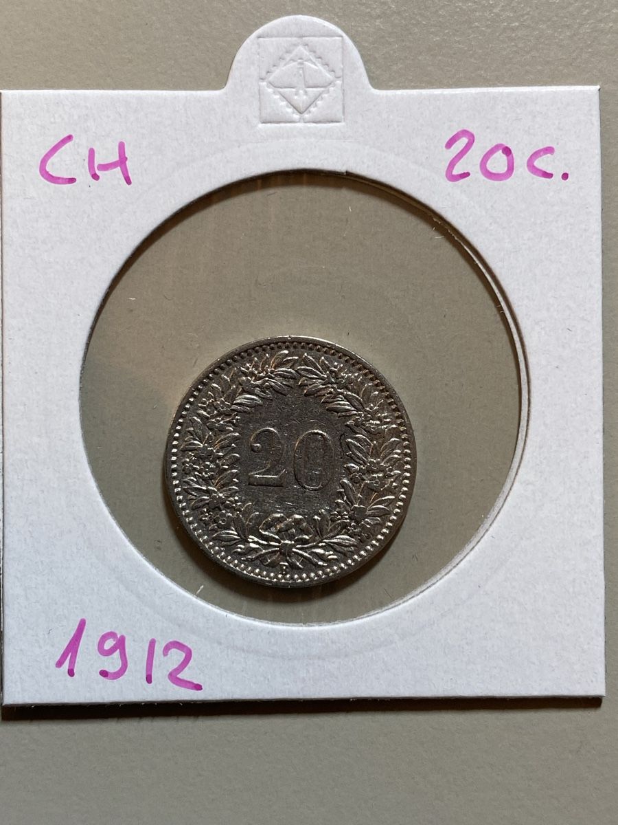 Toutes les monnaies: Suisse - 20 centimes - 1912 – D'occasion à Payerne par Mike1682