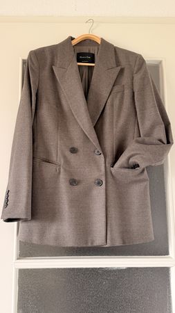 Blazer Massimo Dutti laine gris croisé taille 36 