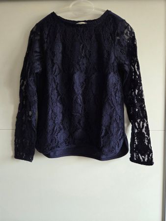 H&M Blouse en dentelle élégante bleu marine - Taille XS