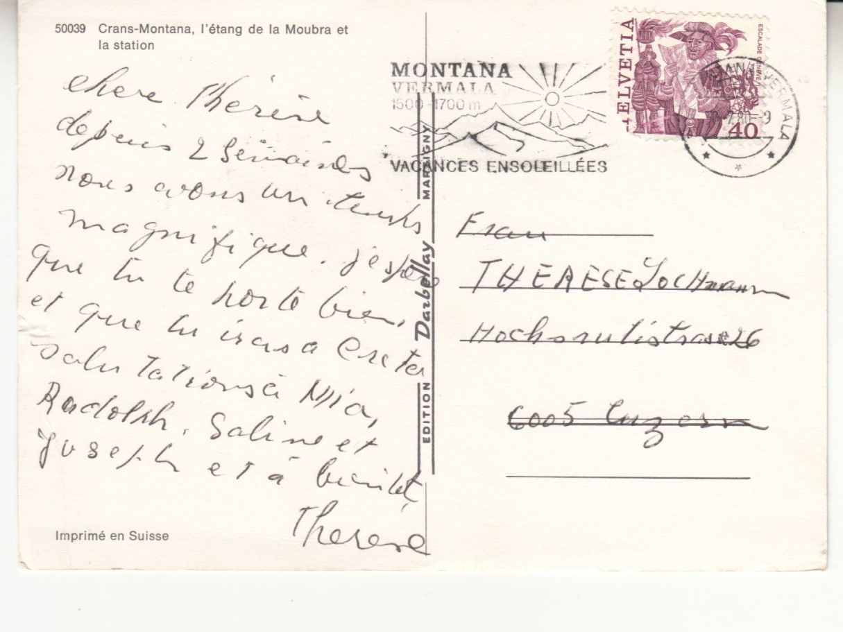 Cartoline postali: Crans Montana 1980 – Usato da Bürglen TG venduto da StampGraf 1