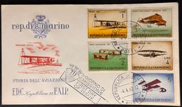 Umschlag San Marino Flugzeugmarken 1962