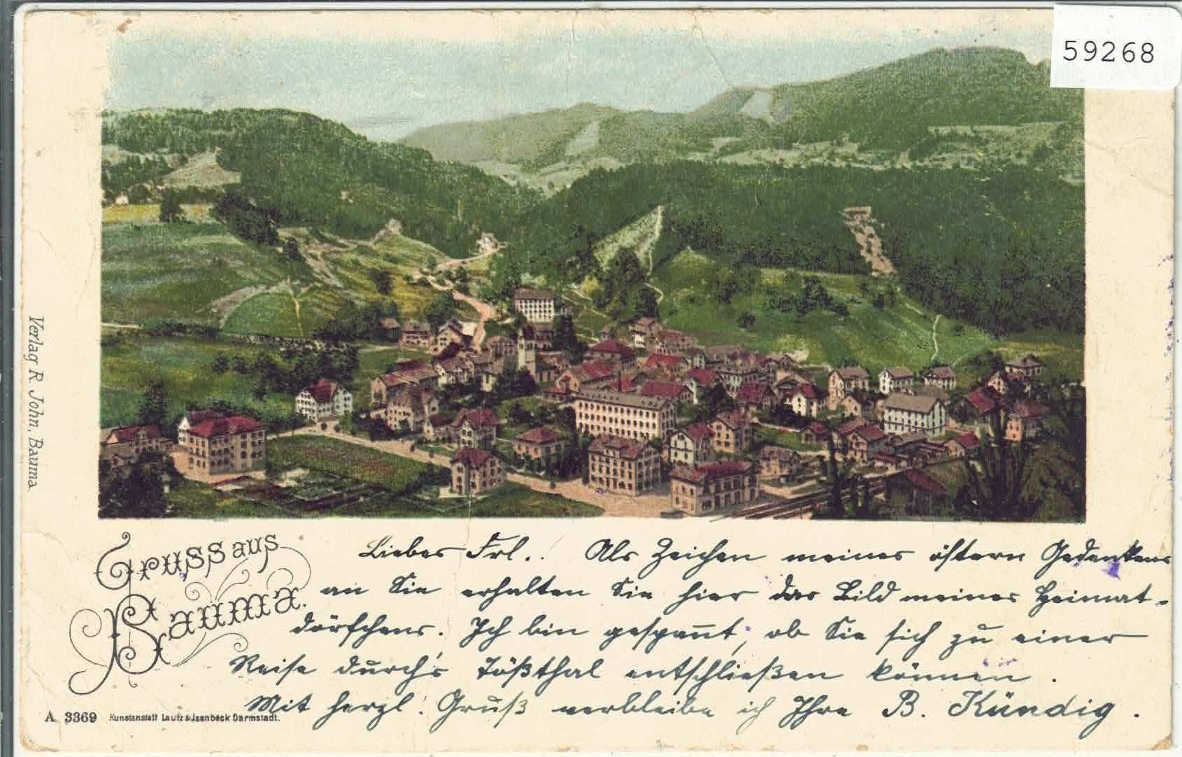 Ansichtskarten: Gruss aus Bauma - Litho – Gebraucht aus Ettingen von Kartenplanet