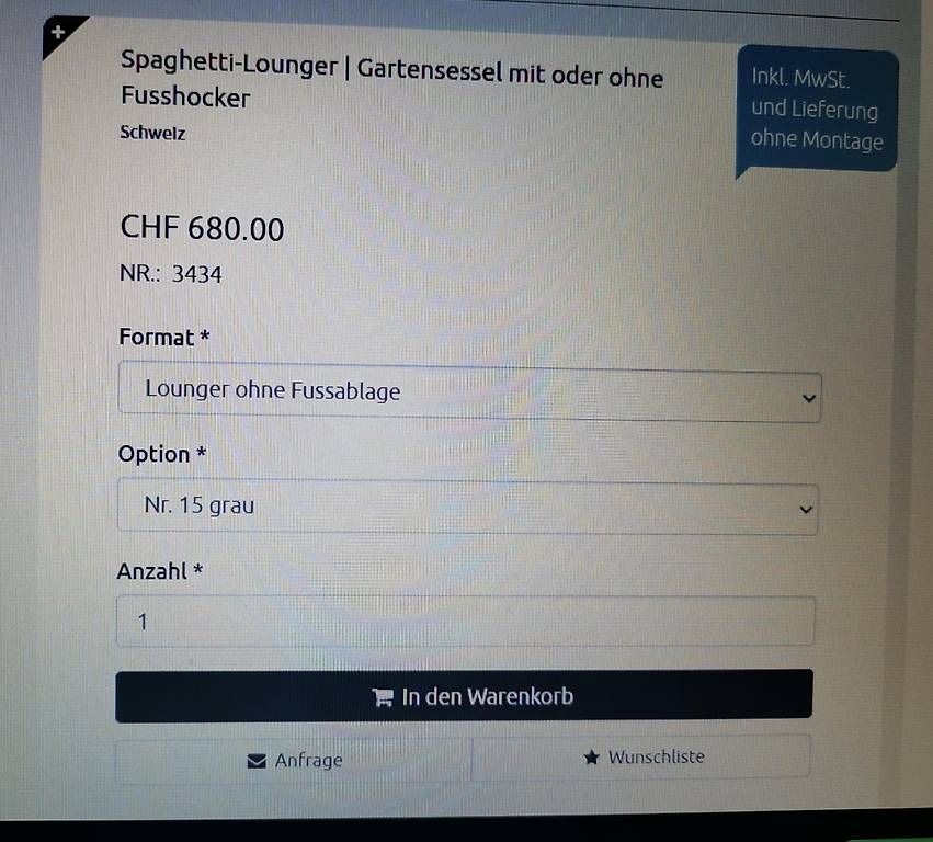 Sedie: Spaghetti Gartenlounger Bogen33 Handarbeit Schweiz – Nuovo (secondo la descrizione) da Oberglatt ZH venduto da mar_hh9w 3