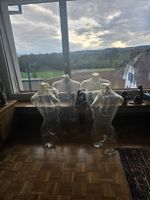 4 Schaufensterpuppen Oberkörper transparent Kunststoff