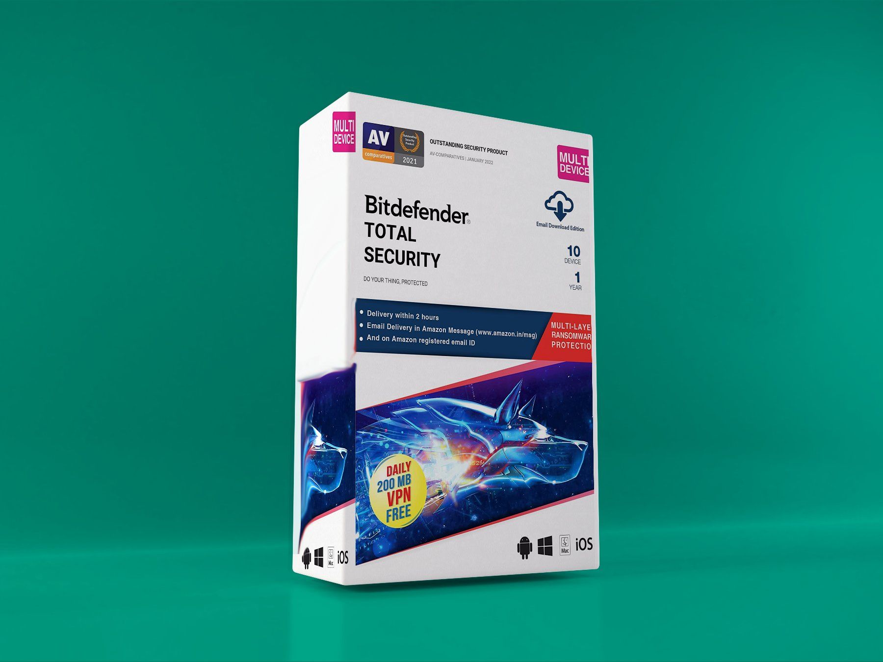 Software: Bitdefender Total Security 2023/1 Jahr / 10 Gerät – Neu (gemäss Beschreibung) aus Langenthal von