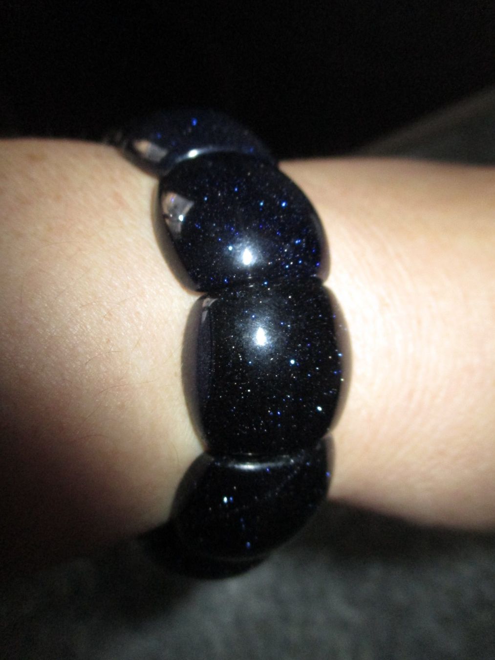 Bracciali & Braccialetti: BLUE GOLDSTONE EDELSTEIN ELASTARMBAND CA 20CM – Usato da Winterthur venduto da katzen07 5