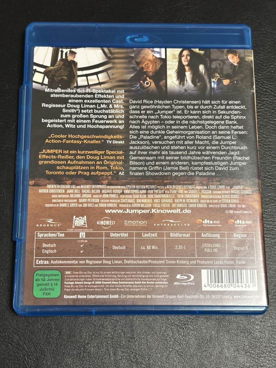 Tutti i DVDs: Jumper Blu Ray – Usato da Luzern venduto da Armastra 1
