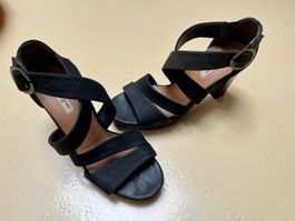 Schwarze Wildleder Sandaletten, Paul Green, Gr. 38, Top!