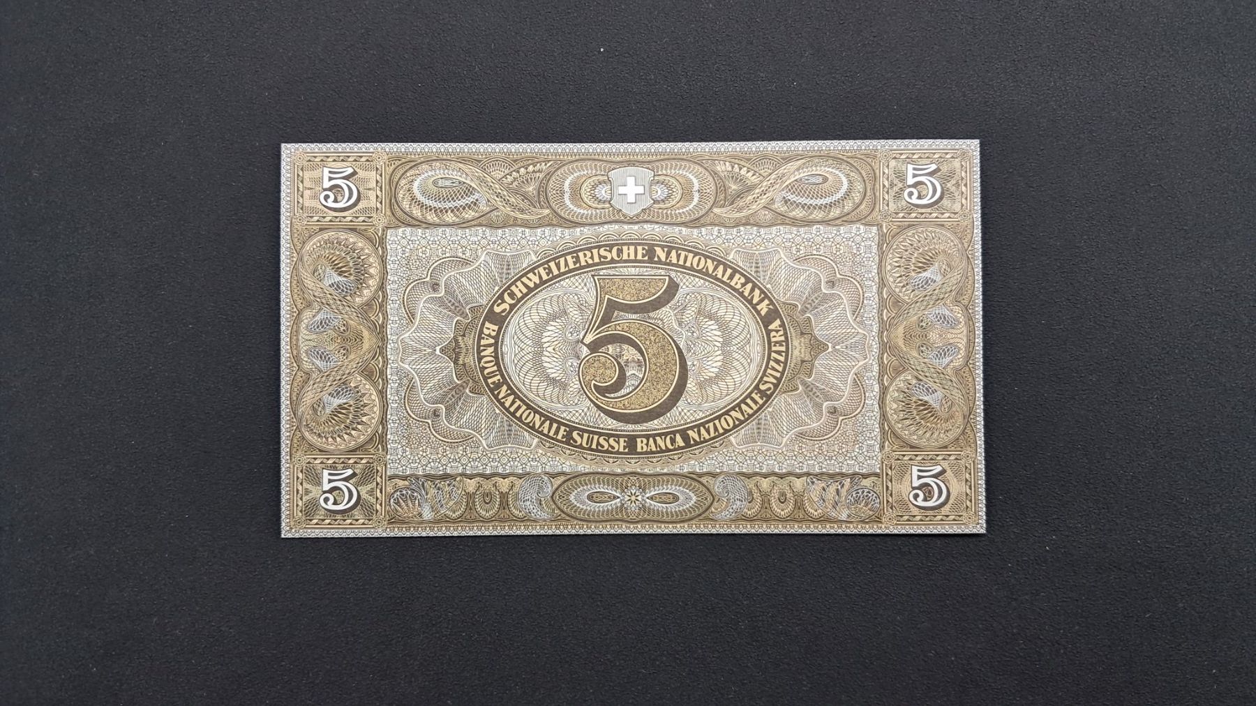 Banconote: 5 Franken  1952 Sign. Keller Unc – Nuovo e nell'imballaggio originale da Lufingen venduto da E-Auktion 1