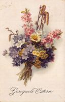 Gesegnete Ostern, Künstlerkarte, gelaufen 1921