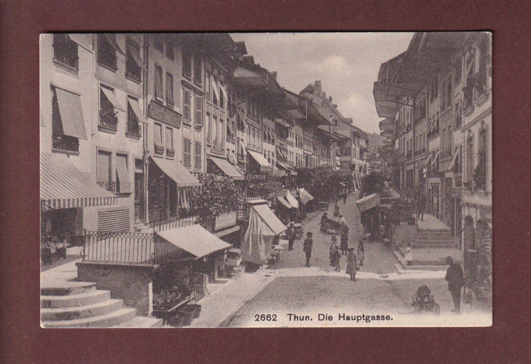 Cartes postales: THUN - Die Hauptgasse - Coiffeur - 1908 – D'occasion à Pully par nicecards