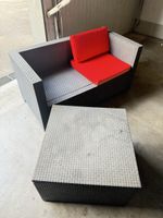 Gartenlounger mit Tisch Anthrazit