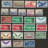 24 Stück Flugpostmarken Schweiz postfrisch Katalog 600.-