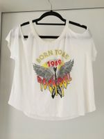 Damen kurzes T-Shirt  Schulterausschnit BORNTObeROCK&ROLL XL
