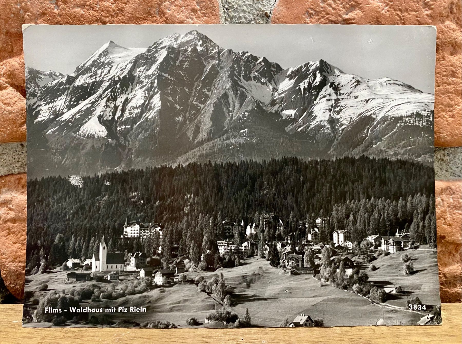 Cartoline postali: 1960 - FLIMS - Waldhaus mit Piz Riein – Usato da Root venduto da ENGLAND-TREASURES