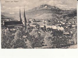 Luzern 1912, mit Schiffstempel Luzern-Flüelen-Schiff